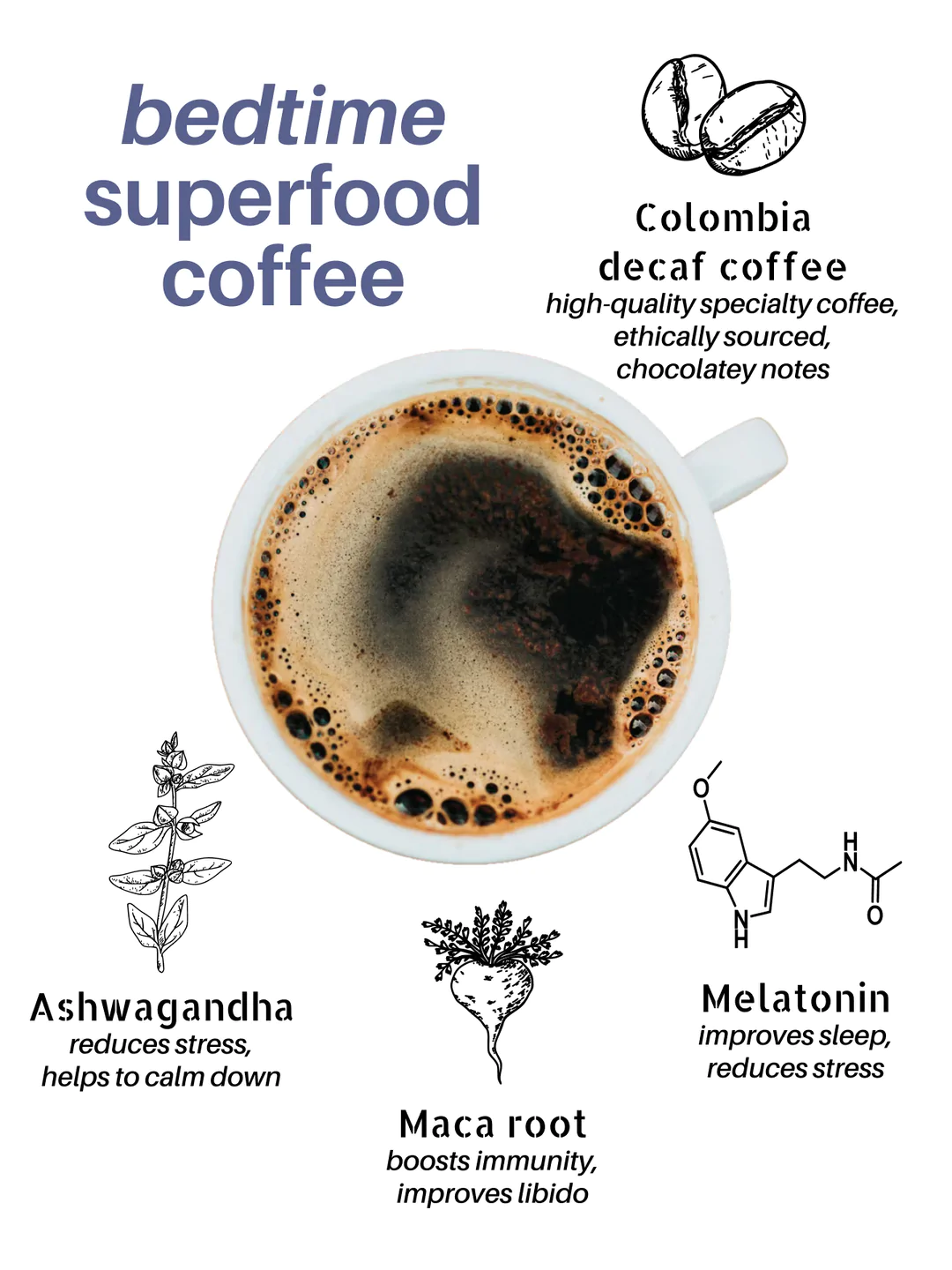 Bedtime Coffee Decaf + Calming Superfoods